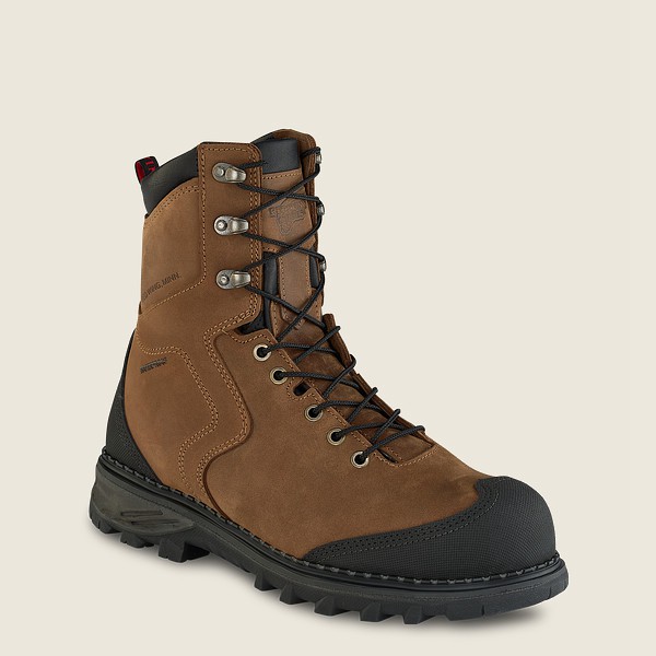 Botas de Seguridad Red Wing Hombre Marrom/Negros - Burnside - 8-Inch Waterproof Toe - 687-OUWASK